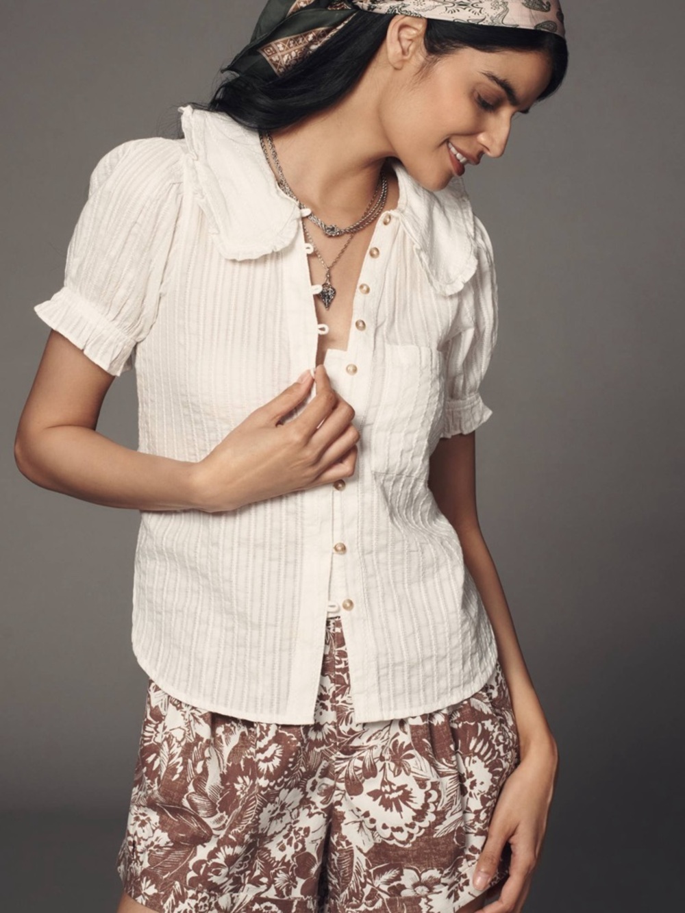 Anthropologie Pilcro Keira White/Cream Blouse